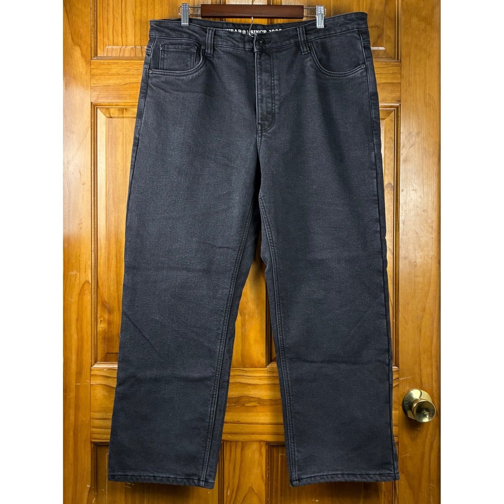 Smiths Workwear Mens Fleece Lined Jeans Black Stretch Denim 38x30 Outdoor Warm